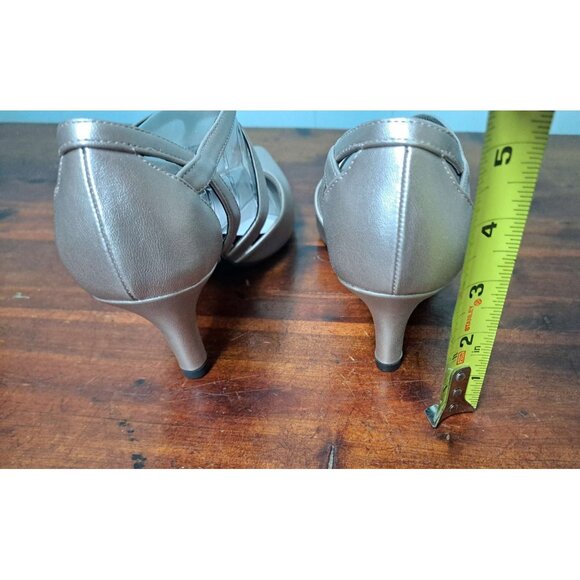 LifeStride Rose Gold Strappy Dress Shoes Heels 8M Soft System Heel New in Box - Picture 6 of 11